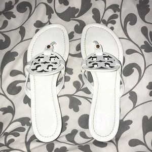 Tory Burch White Patent Miller Sandals